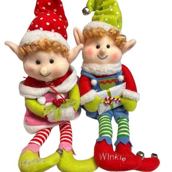 Adorable set of Christmas Boy & girl Elf Shelf Sitters with jingle bells 2011 - Picture 11 of 11